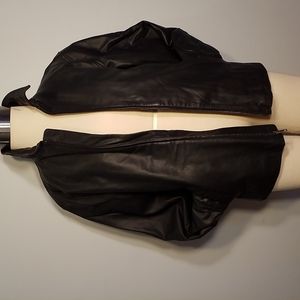 GAP COAT Leather JACKET VINTAGE Size XXL(14-16) Zip Black